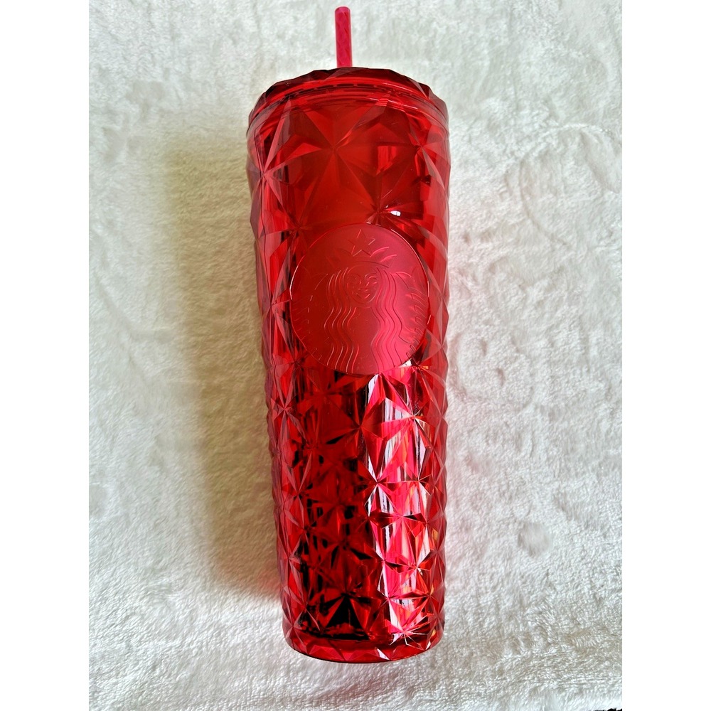 Starbucks Christmas Holidays 2023 Red Diamond Prism Crystal Venti 24oz Tumbler‎